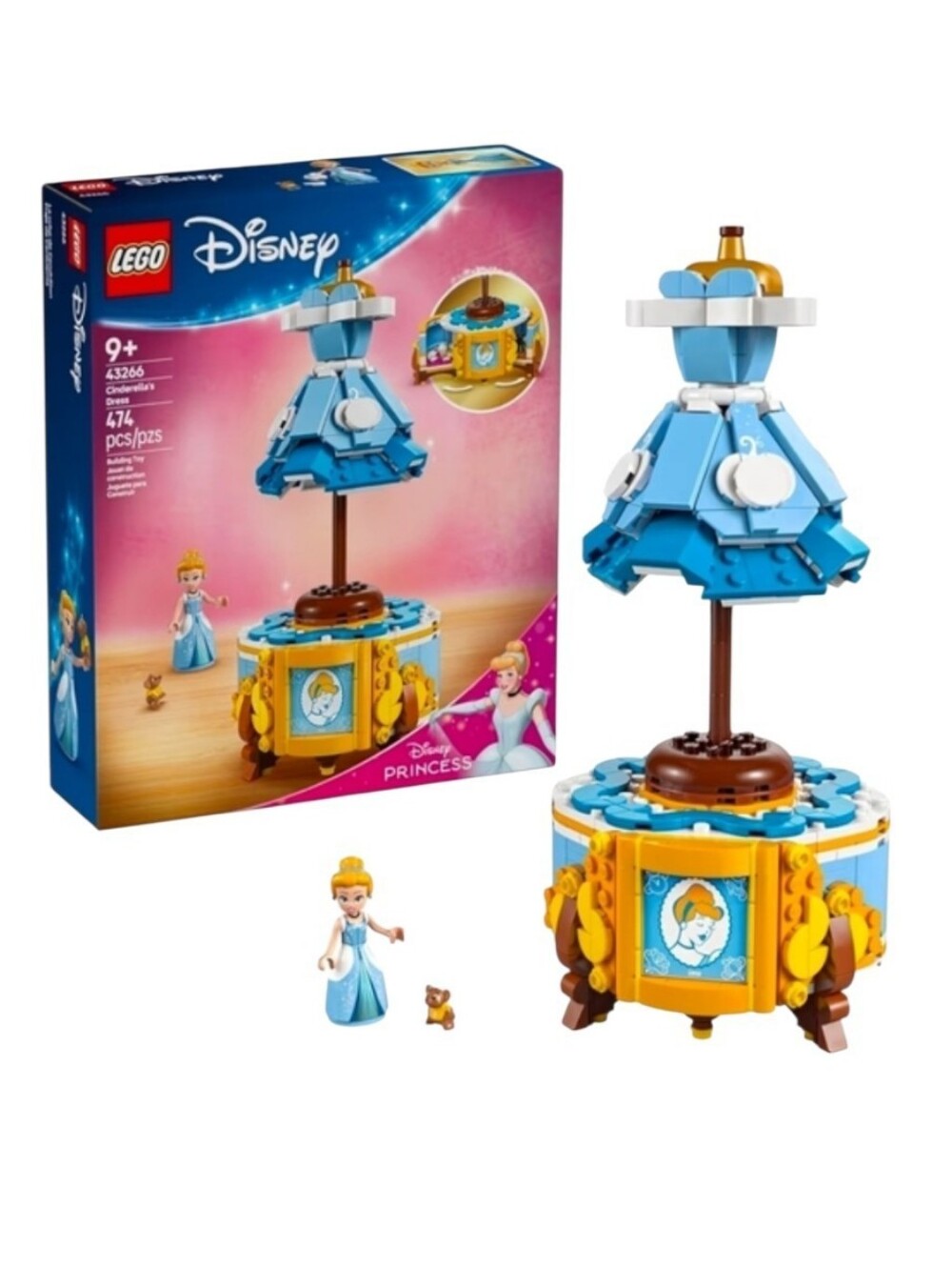LEGO Disney Cinderella’s Dress Set 43266 Princess Building Kit 474 Pieces Age 9+